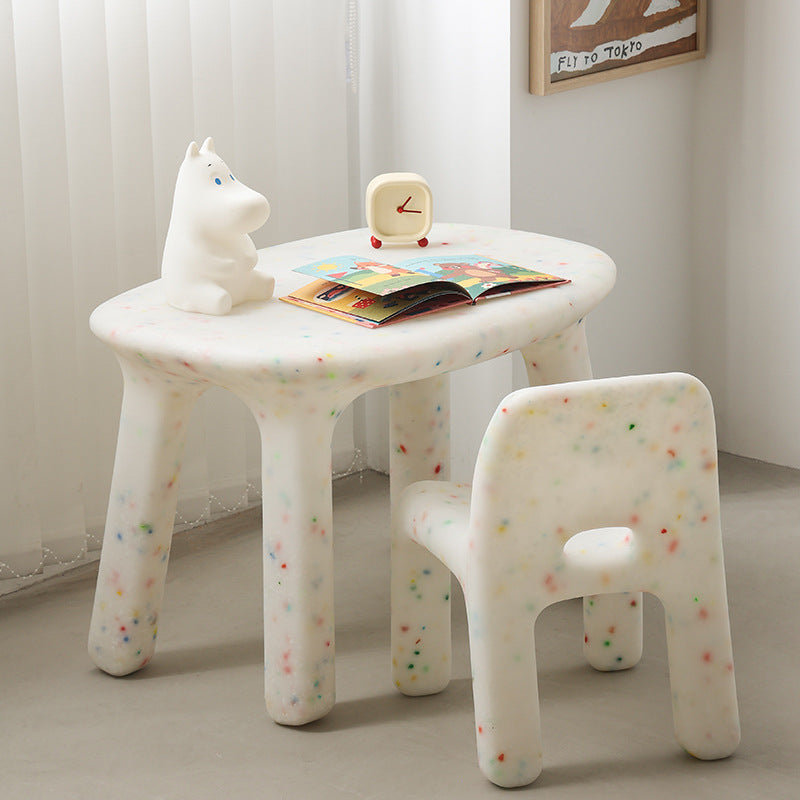Lumendat Contemporary Scandinavian Kids Square Starry Sky PE Low Chair Backrest Armless For Study Lumendat