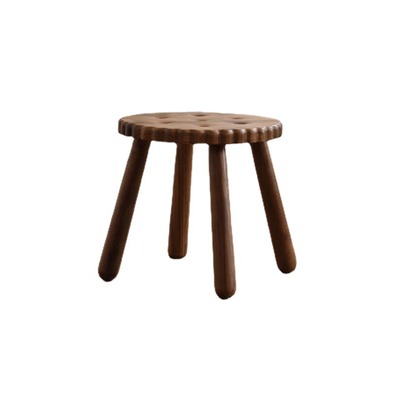 Lumendat Contemporary Creative Kids Walnut Round Cookie Low Stool Backless For Entryway Lumendat