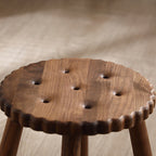 Lumendat Contemporary Creative Kids Walnut Round Cookie Low Stool Backless For Entryway Lumendat