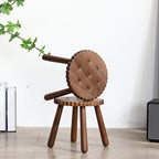 Lumendat Contemporary Creative Kids Walnut Round Cookie Low Stool Backless For Entryway Lumendat