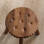 Lumendat Contemporary Creative Kids Walnut Round Cookie Low Stool Backless For Entryway Lumendat