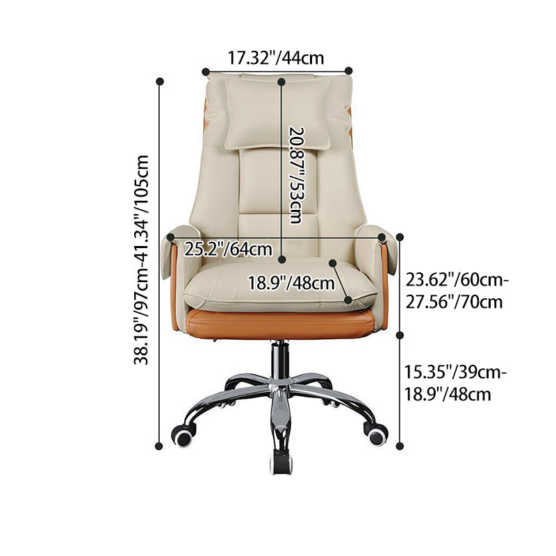 Modern Simplicity PVC Leather Aluminum Alloy Steel Cotton Sponge Square Reclinable Desk Chair Backrest Footrest Headrest For Home Office