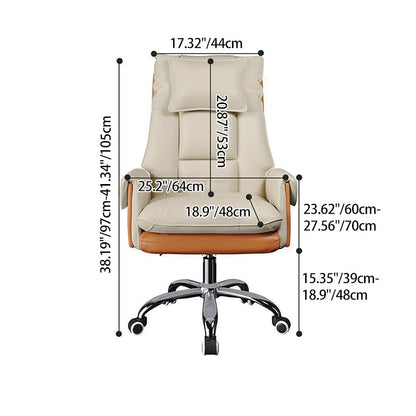 Modern Simplicity PVC Leather Aluminum Alloy Steel Cotton Sponge Square Reclinable Desk Chair Backrest Footrest Headrest For Home Office