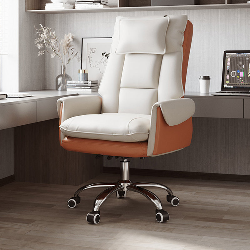 Modern Simplicity PVC Leather Aluminum Alloy Steel Cotton Sponge Square Reclinable Desk Chair Backrest Footrest Headrest For Home Office