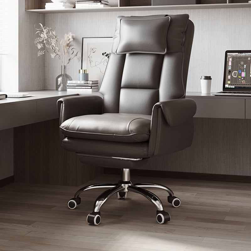 Modern Simplicity PVC Leather Aluminum Alloy Steel Cotton Sponge Square Reclinable Desk Chair Backrest Footrest Headrest For Home Office DFM-F