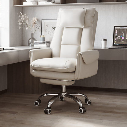 Modern Simplicity PVC Leather Aluminum Alloy Steel Cotton Sponge Square Reclinable Desk Chair Backrest Footrest Headrest For Home Office