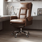 Modern Simplicity PVC Leather Aluminum Alloy Steel Cotton Sponge Square Reclinable Desk Chair Backrest Footrest Headrest For Home Office DFM-F