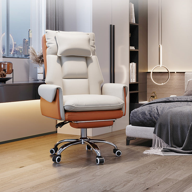 Modern Simplicity PVC Leather Aluminum Alloy Steel Cotton Sponge Square Reclinable Desk Chair Backrest Footrest Headrest For Home Office