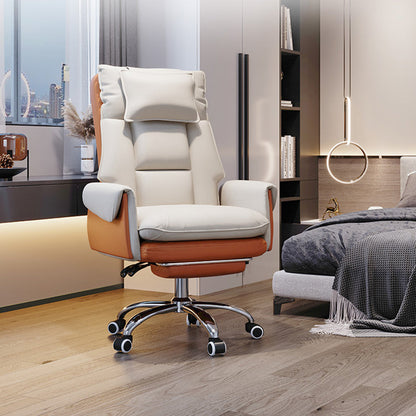 Modern Simplicity PVC Leather Aluminum Alloy Steel Cotton Sponge Square Reclinable Desk Chair Backrest Footrest Headrest For Home Office