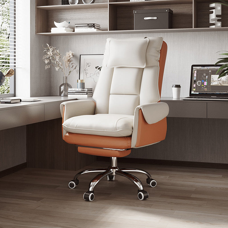 Modern Simplicity PVC Leather Aluminum Alloy Steel Cotton Sponge Square Reclinable Desk Chair Backrest Footrest Headrest For Home Office