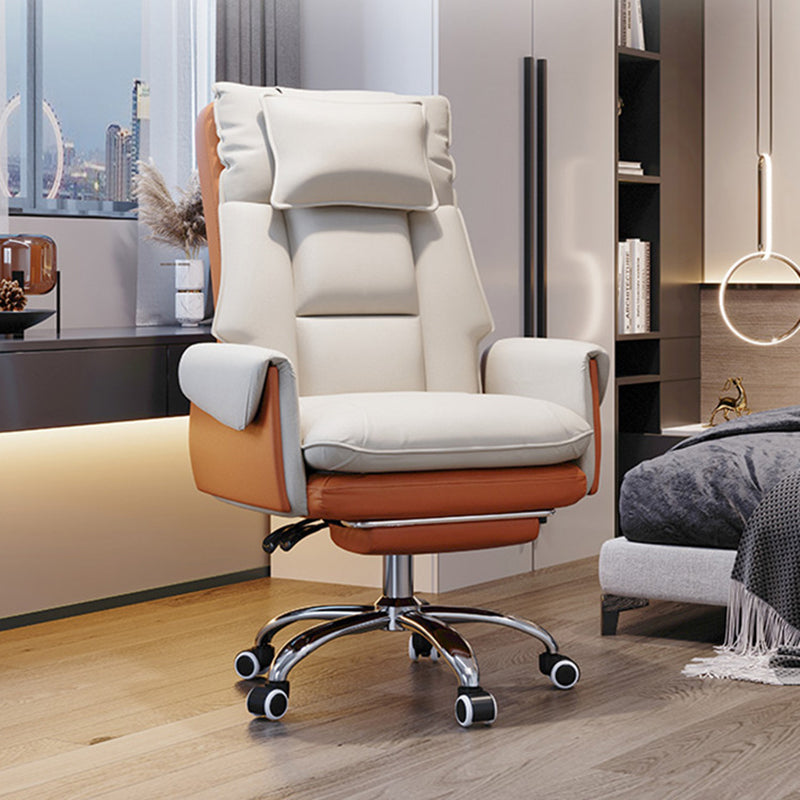 Modern Simplicity PVC Leather Aluminum Alloy Steel Cotton Sponge Square Reclinable Desk Chair Backrest Footrest Headrest For Home Office DFM-F