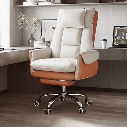 Modern Simplicity PVC Leather Aluminum Alloy Steel Cotton Sponge Square Reclinable Desk Chair Backrest Footrest Headrest For Home Office