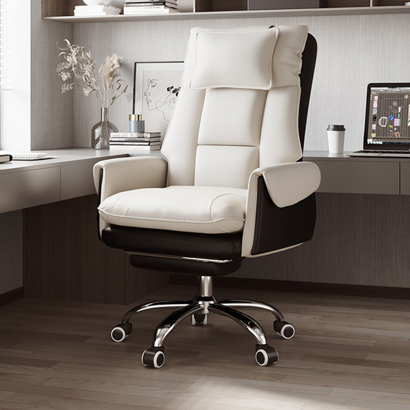 Modern Simplicity PVC Leather Aluminum Alloy Steel Cotton Sponge Square Reclinable Desk Chair Backrest Footrest Headrest For Home Office DFM-F