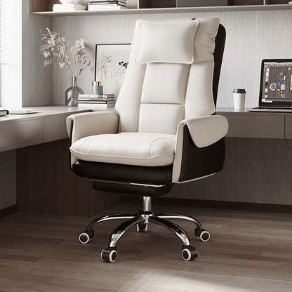 Modern Simplicity PVC Leather Aluminum Alloy Steel Cotton Sponge Square Reclinable Desk Chair Backrest Footrest Headrest For Home Office