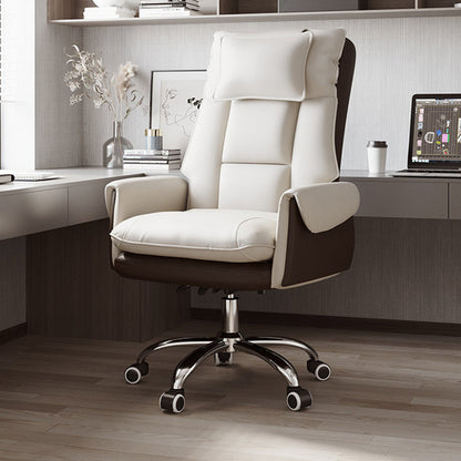 Modern Simplicity PVC Leather Aluminum Alloy Steel Cotton Sponge Square Reclinable Desk Chair Backrest Footrest Headrest For Home Office