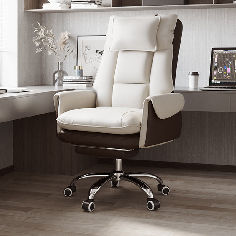 Modern Simplicity PVC Leather Aluminum Alloy Steel Cotton Sponge Square Reclinable Desk Chair Backrest Footrest Headrest For Home Office