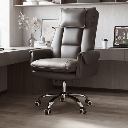 Modern Simplicity PVC Leather Aluminum Alloy Steel Cotton Sponge Square Reclinable Desk Chair Backrest Footrest Headrest For Home Office