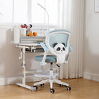 Lumendat Contemporary Creative Kids Panda Square Mesh PP Nylon Hardware Latex Liftable Swivel Desk Chair Backrest Armrest Footrest For Study Lumendat