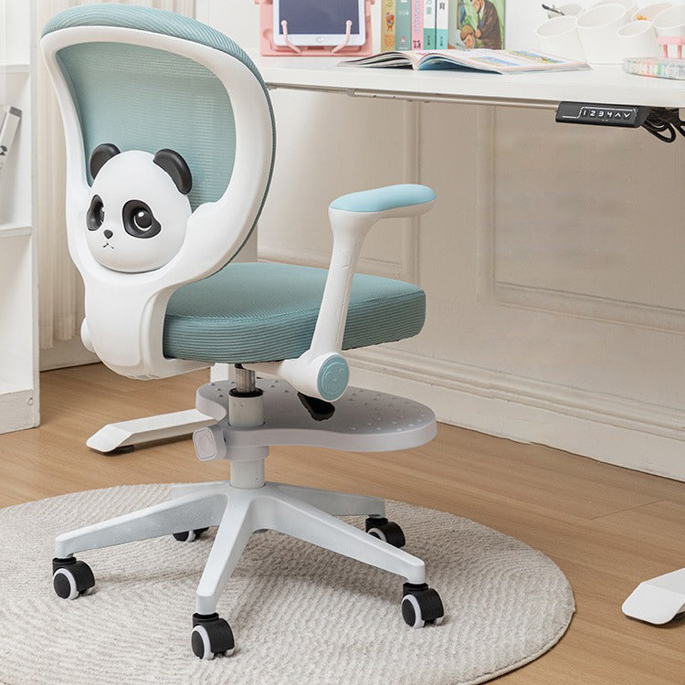 Lumendat Contemporary Creative Kids Panda Square Mesh PP Nylon Hardware Latex Liftable Swivel Desk Chair Backrest Armrest Footrest For Study Lumendat