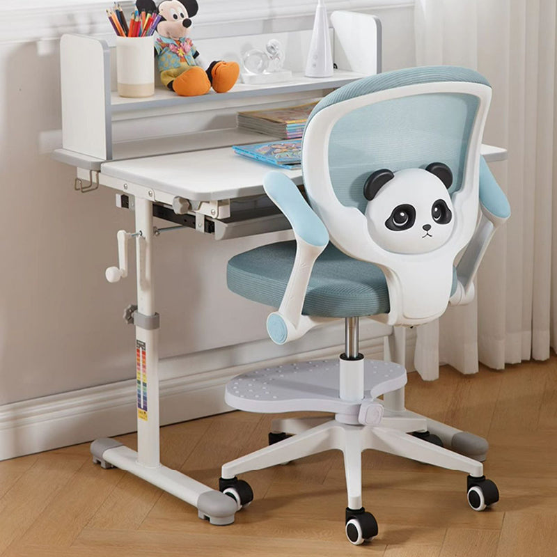 Lumendat Contemporary Creative Kids Panda Square Mesh PP Nylon Hardware Latex Liftable Swivel Desk Chair Backrest Armrest Footrest For Study Lumendat
