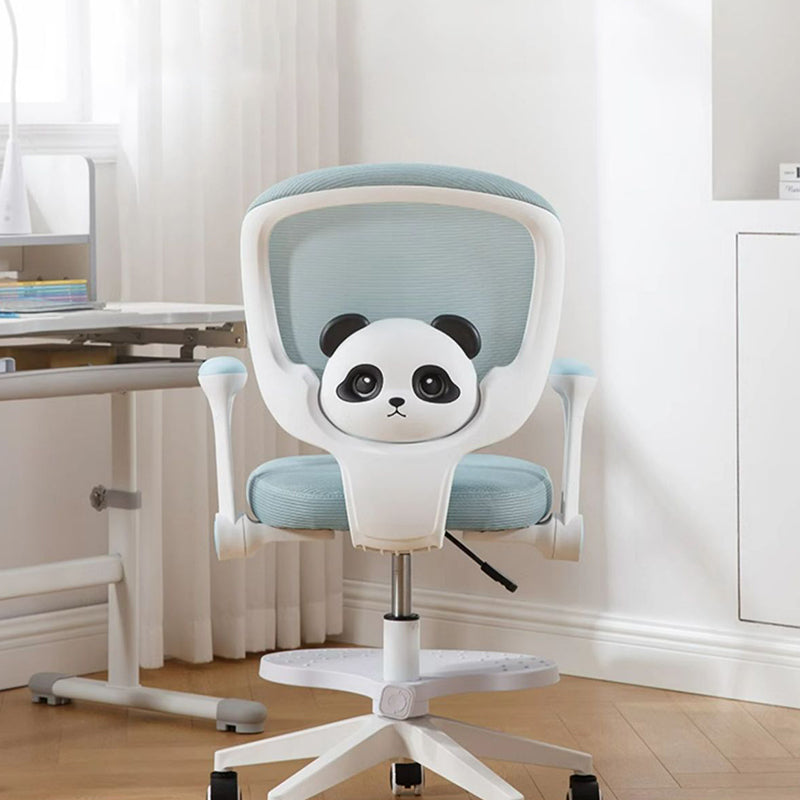Lumendat Contemporary Creative Kids Panda Square Mesh PP Nylon Hardware Latex Liftable Swivel Desk Chair Backrest Armrest Footrest For Study Lumendat