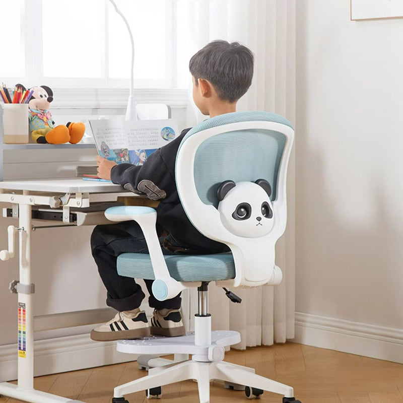 Lumendat Contemporary Creative Kids Panda Square Mesh PP Nylon Hardware Latex Liftable Swivel Desk Chair Backrest Armrest Footrest For Study Lumendat