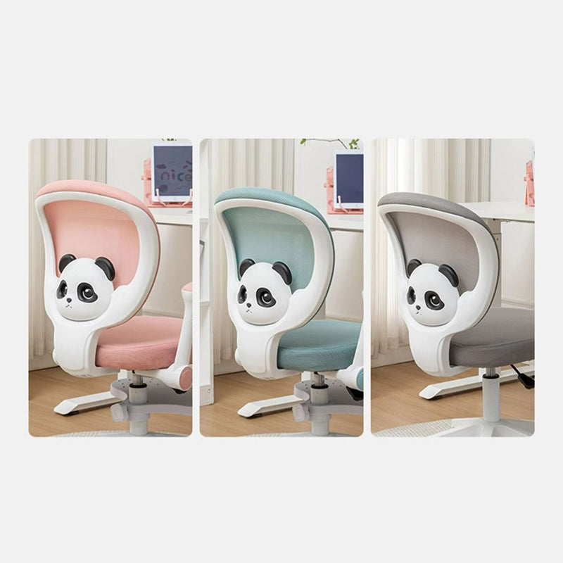 Lumendat Contemporary Creative Kids Panda Square Mesh PP Nylon Hardware Latex Liftable Swivel Desk Chair Backrest Armrest Footrest For Study Lumendat