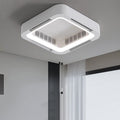 Modern Simplicity ABS Acrylic Hardware Square LED Flush Mount Ceiling Bladeless Fan Light For Bedroom