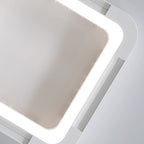 Modern Simplicity ABS Acrylic Hardware Square LED Flush Mount Ceiling Bladeless Fan Light For Bedroom