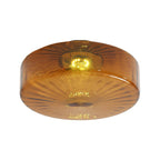 Traditional Rustic Iron Glass Round LED Semi-flush Mount Ceiling Light for Living Room or Bedroom
