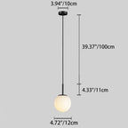 Modern Minimalist Round Ball Iron Glass 1-light Pendant Light for Living Room BulbSquare