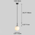 Modern Minimalist Round Ball Iron Glass 1-light Pendant Light for Living Room BulbSquare