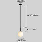 Modern Minimalist Round Ball Iron Glass 1-light Pendant Light for Living Room BulbSquare