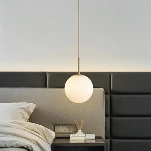 Modern Minimalist Round Ball Iron Glass 1-light Pendant Light for Living Room BulbSquare
