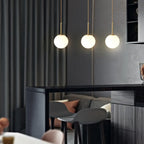 Modern Minimalist Round Ball Iron Glass 1-light Pendant Light for Living Room BulbSquare