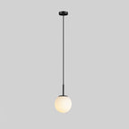 Modern Minimalist Round Ball Iron Glass 1-light Pendant Light for Living Room BulbSquare