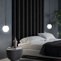 Modern Minimalist Round Ball Iron Glass 1-light Pendant Light for Living Room BulbSquare