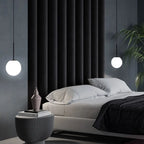 Modern Minimalist Round Ball Iron Glass 1-light Pendant Light for Living Room BulbSquare