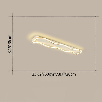 Modern Minimalist Rectangle Iron Silicone LED Flush Mount Celling Light for Hallway