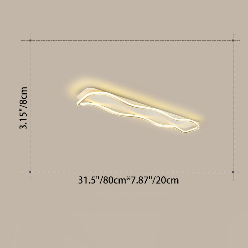 Modern Minimalist Rectangle Iron Silicone LED Flush Mount Celling Light for Hallway