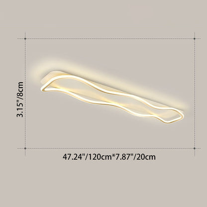 Modern Minimalist Rectangle Iron Silicone LED Flush Mount Celling Light for Hallway