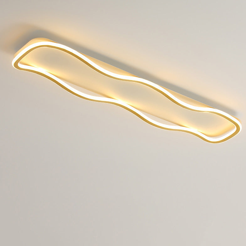 Modern Minimalist Rectangle Iron Silicone LED Flush Mount Celling Light for Hallway