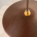 Traditional Japanese Round Wood Fabric 3-light Pendant Light For Dining Room