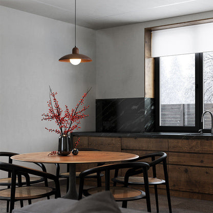 Traditional Japanese Disc Iron 1-Light Pendant Light For Bedroom