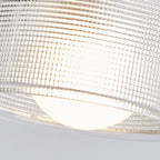 Traditional Japanese Flower Disc Glass Wood 1-light Semi-flush Mount Ceiling Light for Hallway