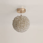 Modern Minimalist Ball Circular Crystal Iron 1-Light Pendant Light For Hallway