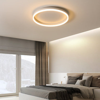 Modern Minimalist Traffic Circle Iron Acrylic LED Flush Mount Ceiling Light for Bedroom