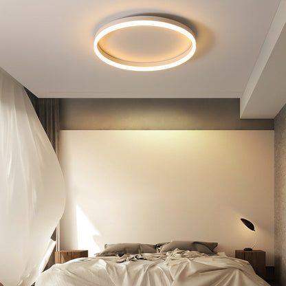 Modern Minimalist Traffic Circle Iron Acrylic LED Flush Mount Ceiling Light for Bedroom