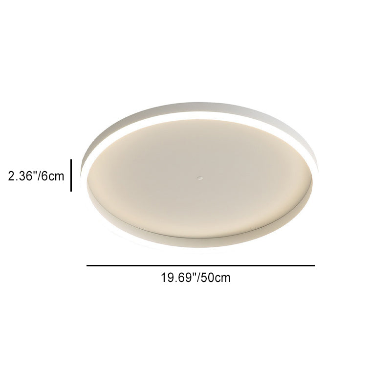 Modern Minimalist Traffic Circle Iron Acrylic LED Flush Mount Ceiling Light for Bedroom