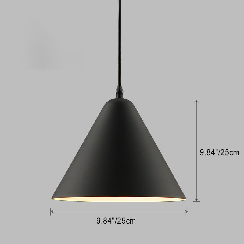 Modern Minimalist Triangular Cone Iron Aluminum 1-Light Pendant Light For Dining Room